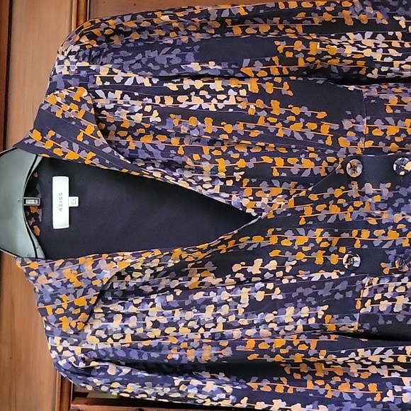 REISS | Esmerelda Navy and Orange Double Breasted Mini Dress - Size 0 - Picture 2 of 16